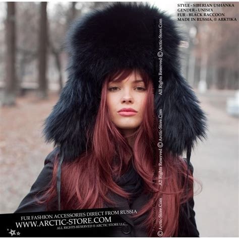 Handcrafted Fur Styles Black Raccoon Ushanka Womens Fur Hat