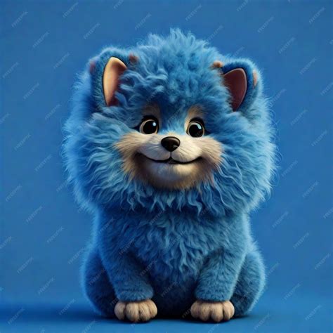 Premium Photo A Cute 3d Fluffy Cartoon Character Isolated On Color