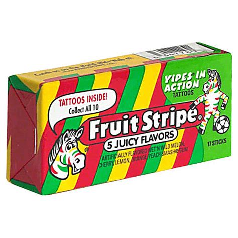 Fruit Stripe Bubble Gum Assorted Flavors Chewing Gum Foodtown