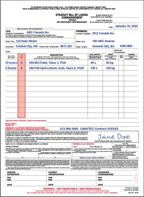 Shipping Papers What S Required Help Center ICC Compliance Center