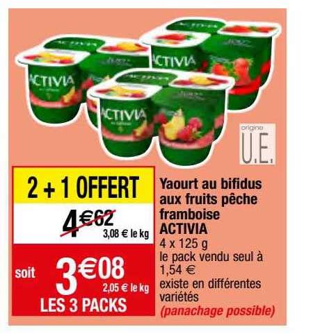 Promo Yaourt Au Bifidus Aux Fruits P Che Framboise Activia Chez Migros