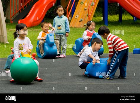 Upscale Preschool Daycare Playground Shanghai China Stock Photo Alamy