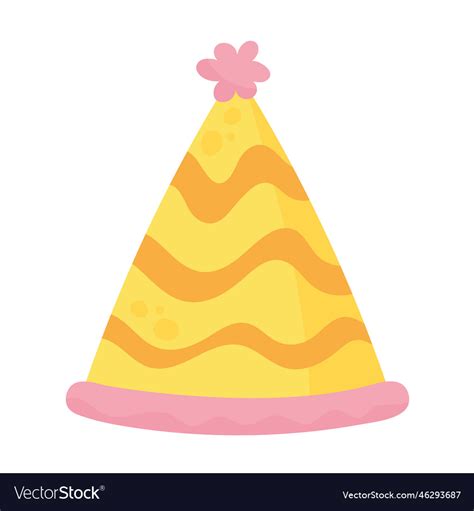 Yellow Party Hat Royalty Free Vector Image Vectorstock