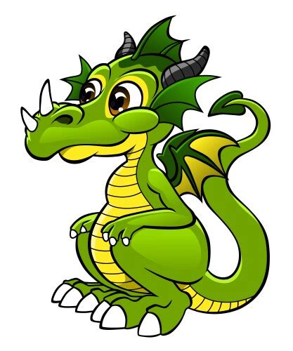 Green Cute Dragon Royalty Free Vector Image Vectorstock