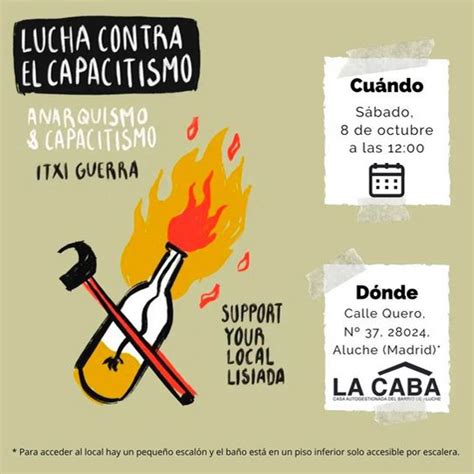 Presentación Lucha contra el capacitismo 8 de Octubre en La Caba