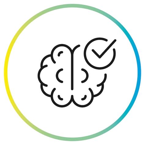 Icono De Control De Salud Cerebral Vector Premium