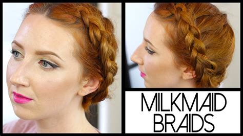 How To Do Milkmaid Braids Quick And Easy Hair Tutorial Youtube