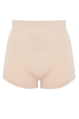 YOURS Plus Size Nude High Waisted Seamless Control Shorts Yours Clothing