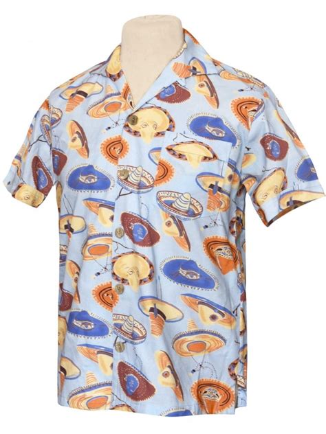 Men Short Sleeved Sombrero Large Sky Shirt From Vivien Of Holloway