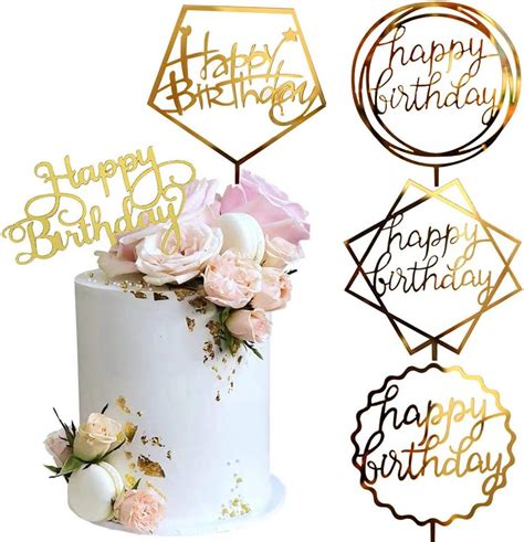 Amazon Gold Cake Topper Acrylic Cake Topper Happy Birthday Cake