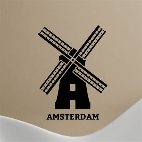 Stickers Muraux Pays Et Villes Sticker Amsterdam Moulin Vent