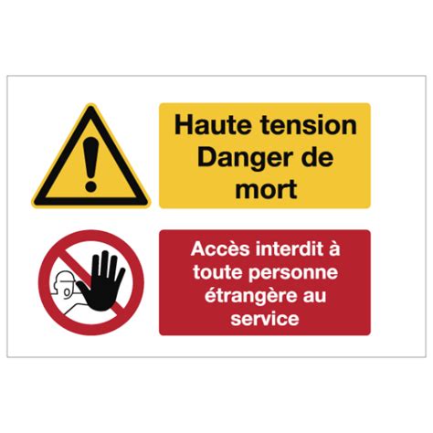 Consignes de Sécurité Haute Tension Danger de Mort Accès Interdit ISO