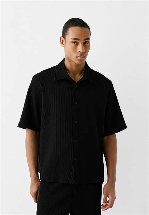 Bershka Short Sleeve Camicia Blacknero Zalandoit