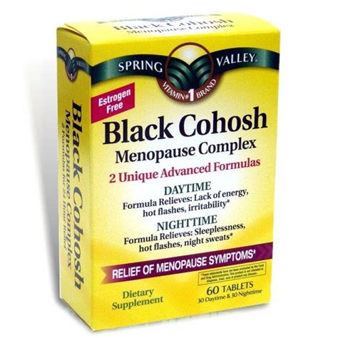 Spring Valley Black Cohosh Menopause Complex 60 Tablets Daytime And