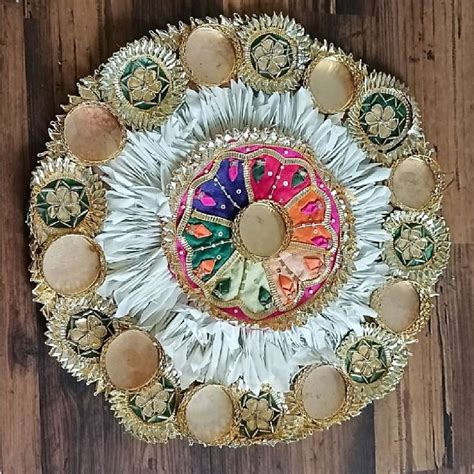 Candle Holder Multicolor Inch Round Rangoli Design At Piece In