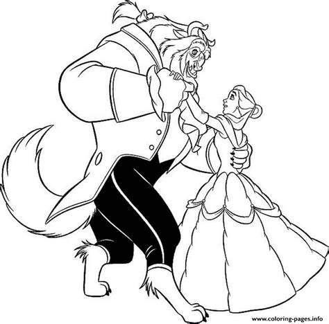 Belle Dancing With Beast S965b Coloring Pages Printable