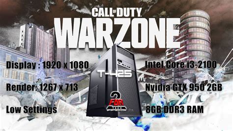 COD WARZONE I3 2100 GTX 950 2GB 8GB 1080p Low Settings YouTube