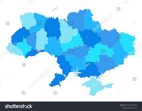 Ukraine Map Regions Isolated On White Stock Vector (Royalty Free ...