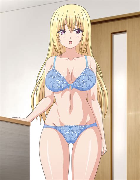 Rule 34 Blonde Hair Blue Bra Blue Underwear Bow Bow Bra Bow Panties