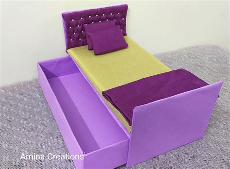 Amina Creations Diy Doll Bed Beautiful Bed For Barbie Doll With Video