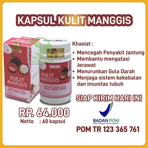 Jual Kapsul Herbal Ekstrak Kulit Manggis Tazakka Obat Jantung Koroner