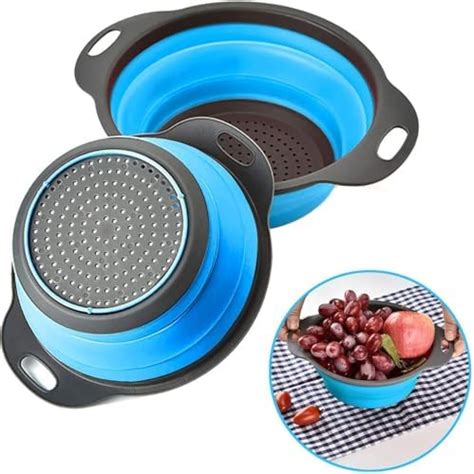 Amazon Rikivt Collapsible Colander Set Dishwasher Safe Space