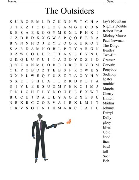 The Outsiders Word Search 1 Word Search Printable