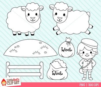 Baa Baa Black Sheep Clipart by LittleRed | TPT