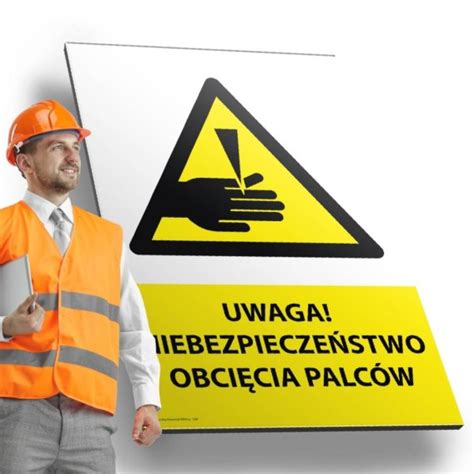 Tablica Pvc X Cm Uwaga Niebezpiecze Stwo Obci Cia Palc W