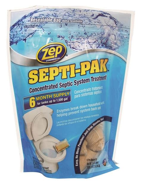 Zep Septi Pak Series ZSTP6 Septic System Treatment Solid Brown Mild