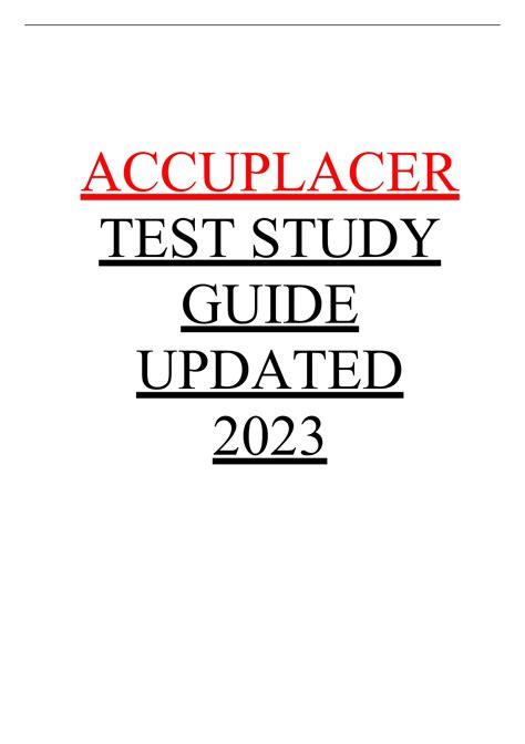 Accuplacer Test Study Guide Update Accuplacer Stuvia Us