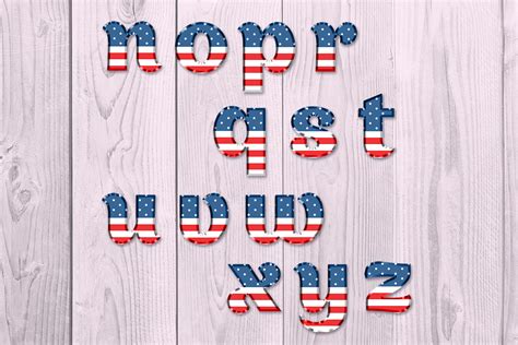 American Flag Alphabet Clipart Digital Alphabet