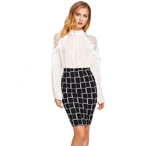 Geometric Print Pencil Skirt Body Con Skirt Pencil Skirt Bodycon