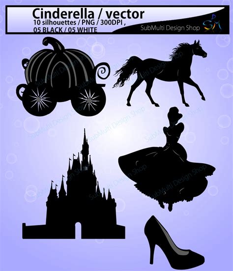 Cinderella / Cinderella silhouette / Cinderella clipart / High Quality ...