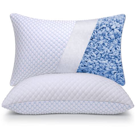 OSBED Shredded Memory Foam Pillows Queen Size Set of 2, Cooling Pillows ...