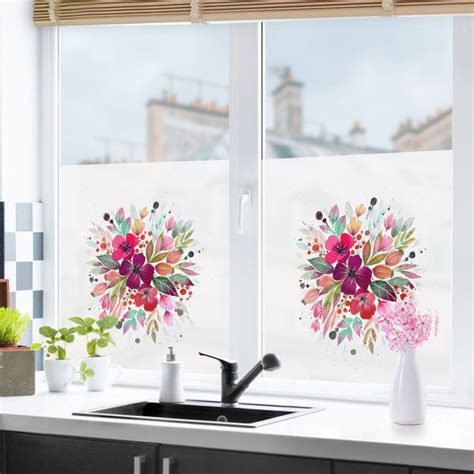 Fensterfolie Sichtschutz Esther Meinl Aquarell Sommer Bouquet