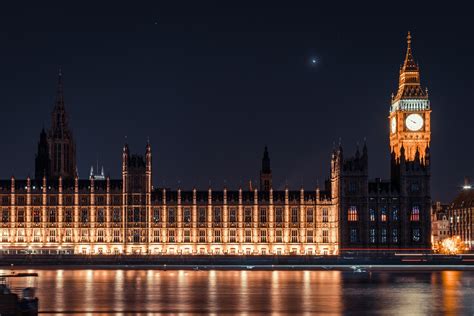 Big Ben Clock Tower And London At Night Image Free Stock Photo