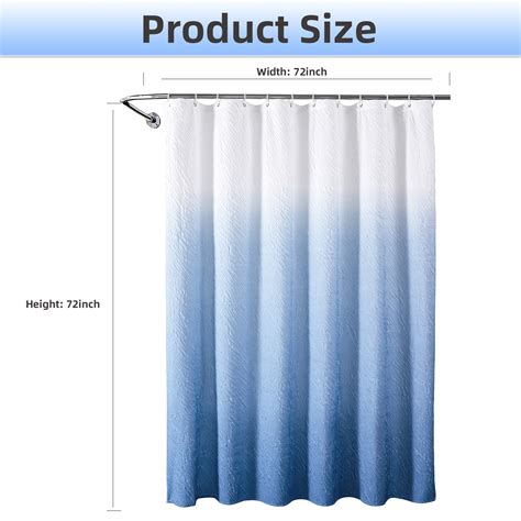 Textured Ombre Shower Curtain For Bathroom 3d Embossed Ruffle Waterproof Shower Curtain Fabric