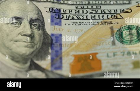 Cash Money Background Benjamin Franklin Portrait On 100 Us Dollar Bill Close Up Stock Video