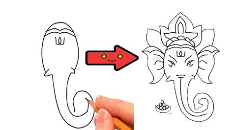 How to draw lord Ganesha !! easy step by step !! lord ganesha drawing ...