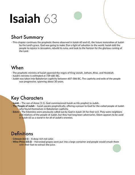 Isaiah 63 - Bible Study in 5 Minutes — 2BeLikeChrist