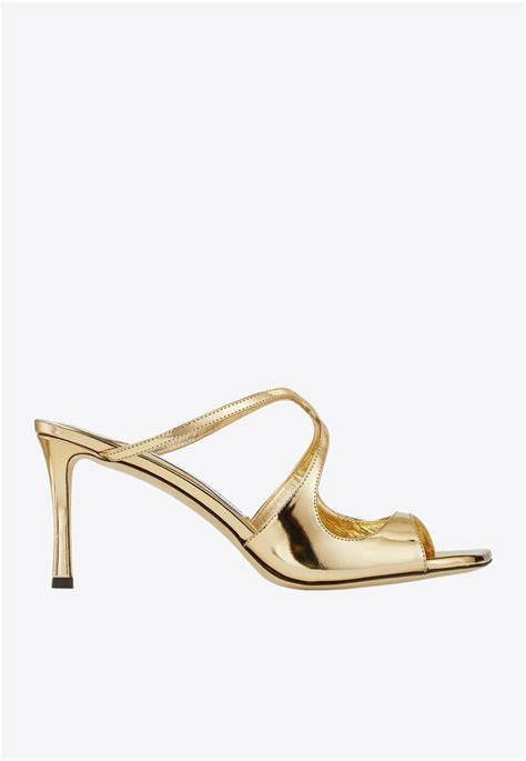 Jimmy Choo Anise Metallic Leather Mules Lyst Uk