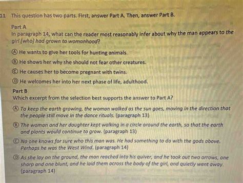 11 This Question Has Two Parts First Answer Part A Then Answer Part B Part A In Parag