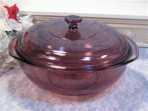 Pyrex Corning Cranberry Visions Visionware Cookware Casserole