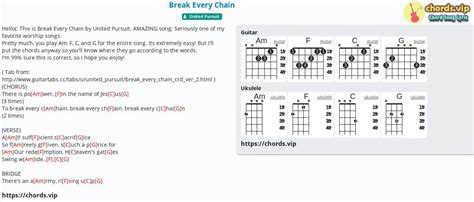 Chord: Break Every Chain - tab, song lyric, sheet, guitar, ukulele | chords.vip