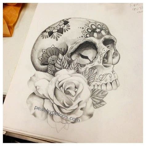 Sugar Skull And Rose Drawing At Paintingvalley Explore Collection