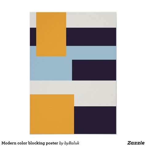 Modern Color Blocking Poster Kids Art Space Graphic Design Styles