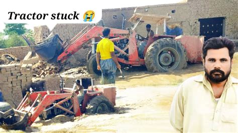 Flood Water Tractor Power Test Mud Mf Mf Tractor Stuck With Mud