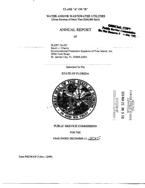 Fillable Online Psc State Fl Annual Report Public Commission Psc