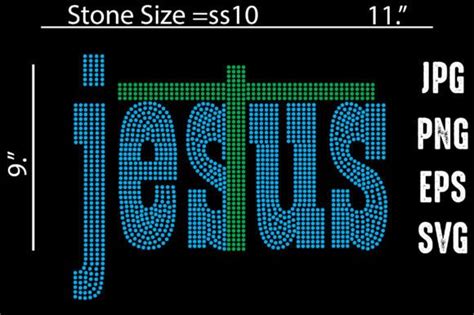 Jesus Rhinestone Template Design Graphic By Mrumu Creative Fabrica